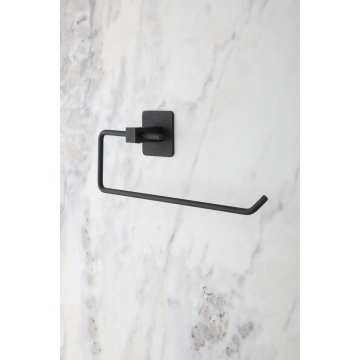 Kare Yapışkanlı Siyah Kağıt Rulo Havluluk, Peçetelik, Yapışkanlı Tasarım, Banyo Askısı