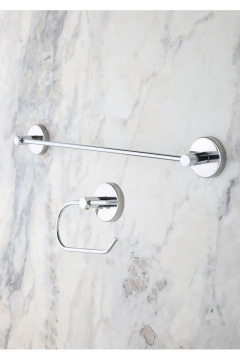 Krom Açık Tuvalet Kağıtlığı / Uzun Havluluk 2li Set