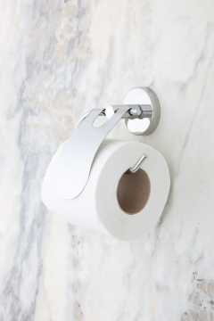 Krom Uzun Havluluk / Dar Kapaklı Tuvalet Kağıtlığı 2li Set