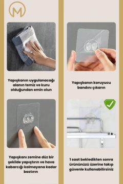 MultiStore Ömür Boyu Paslanmaz Yapışkanlı Metal Termoplastik Banyo Düzenleyici Şampuanlık Duş Rafı Siyah TŞ03