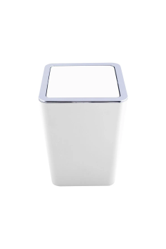 Banyo Seti Beyaz 5'li Takım Lüx Çöp Kovası Sabunluk Diş Fırçalık WC Fırça